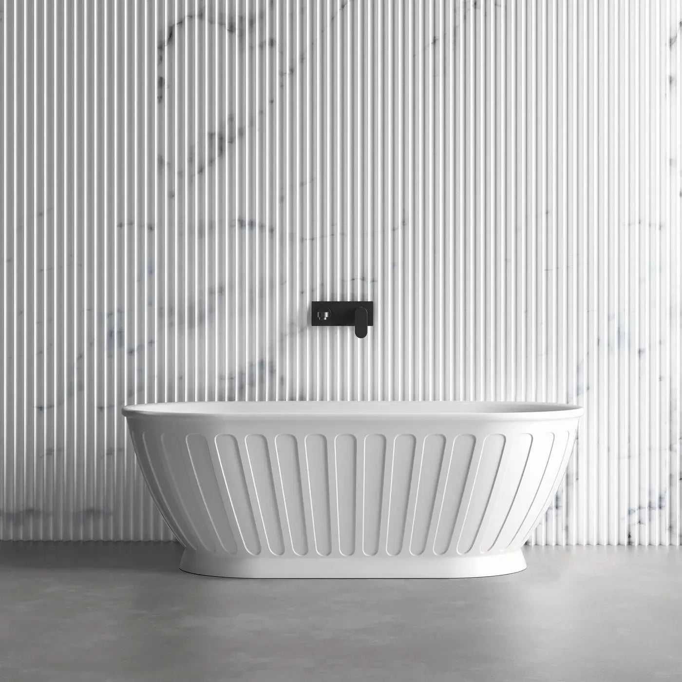 SHELL Matte White Free Standing Bathtub - Hera Bathware
