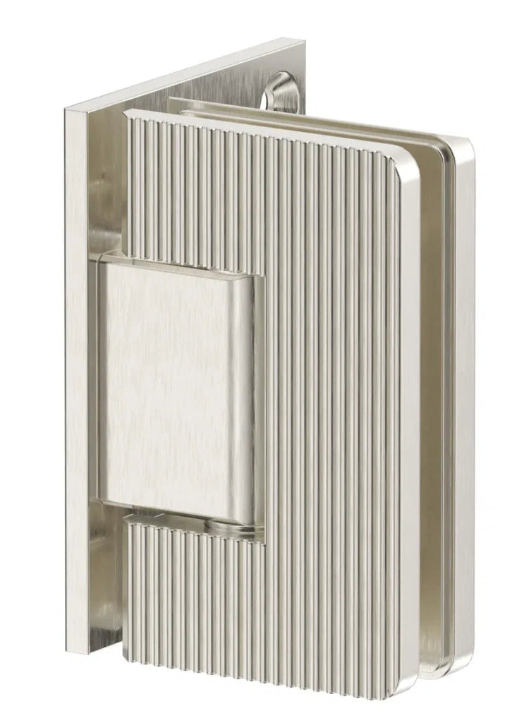 Shower Screen Hinge – Fluted – Glass To Wall - Hera Bathware X Bella Vista FHP90 - 6 - NR - BN | Brushed Nickel
