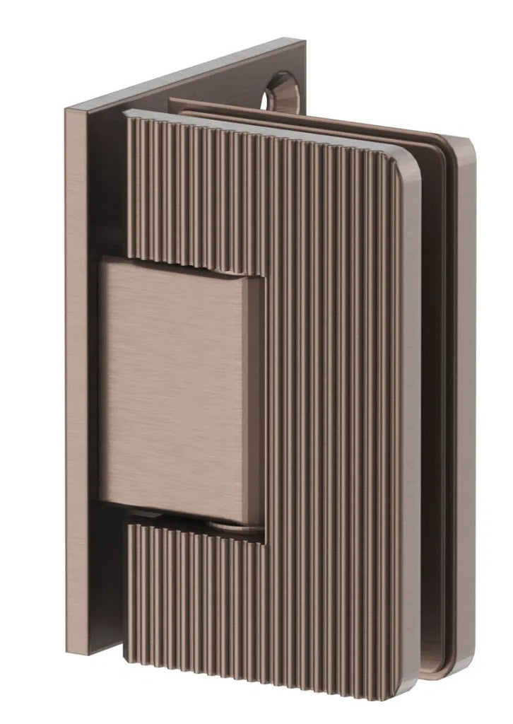 Shower Screen Hinge – Fluted – Glass To Wall - Hera Bathware X Bella Vista FHP90 - 6 - NR - DB | Dusk Bronze