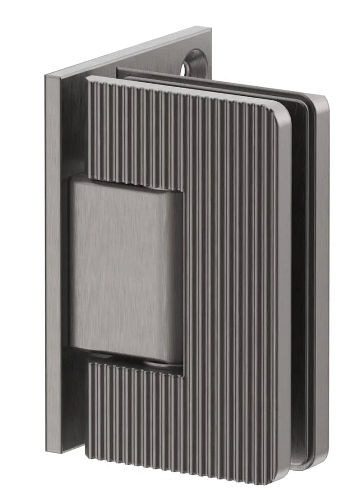 Shower Screen Hinge – Fluted – Glass To Wall - Hera Bathware X Bella Vista FHP90 - 6 - NR - FG | Gun Metal