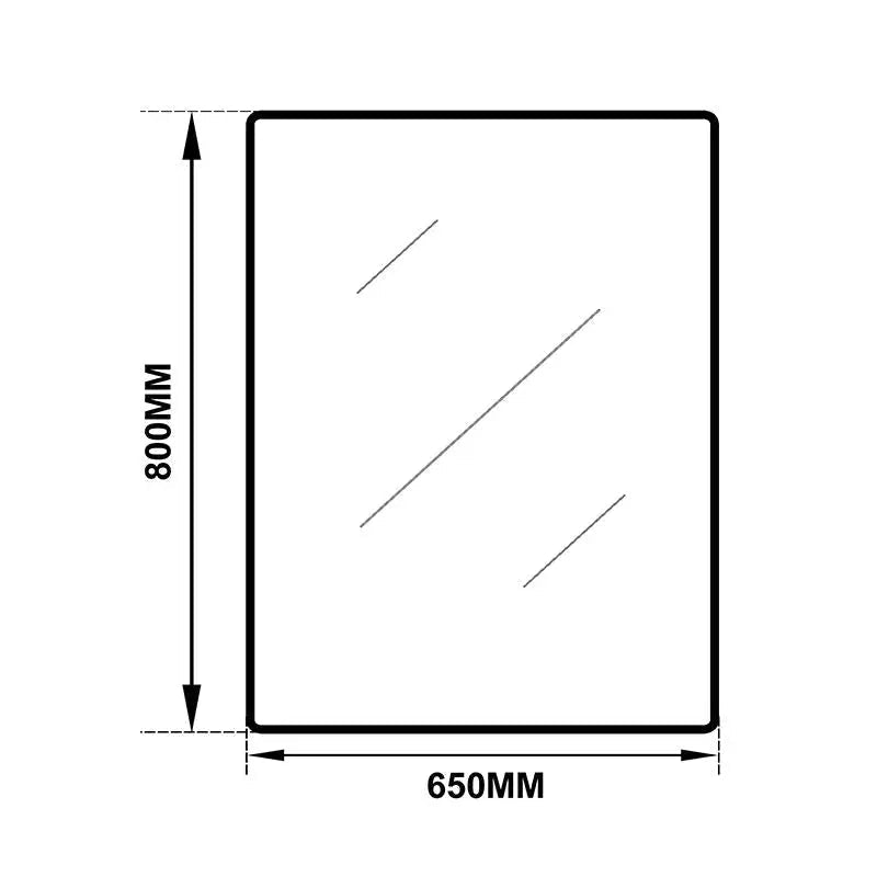 Square Black Aluminium Framed Mirror 500/650mm - Hera Bathware500*650mm