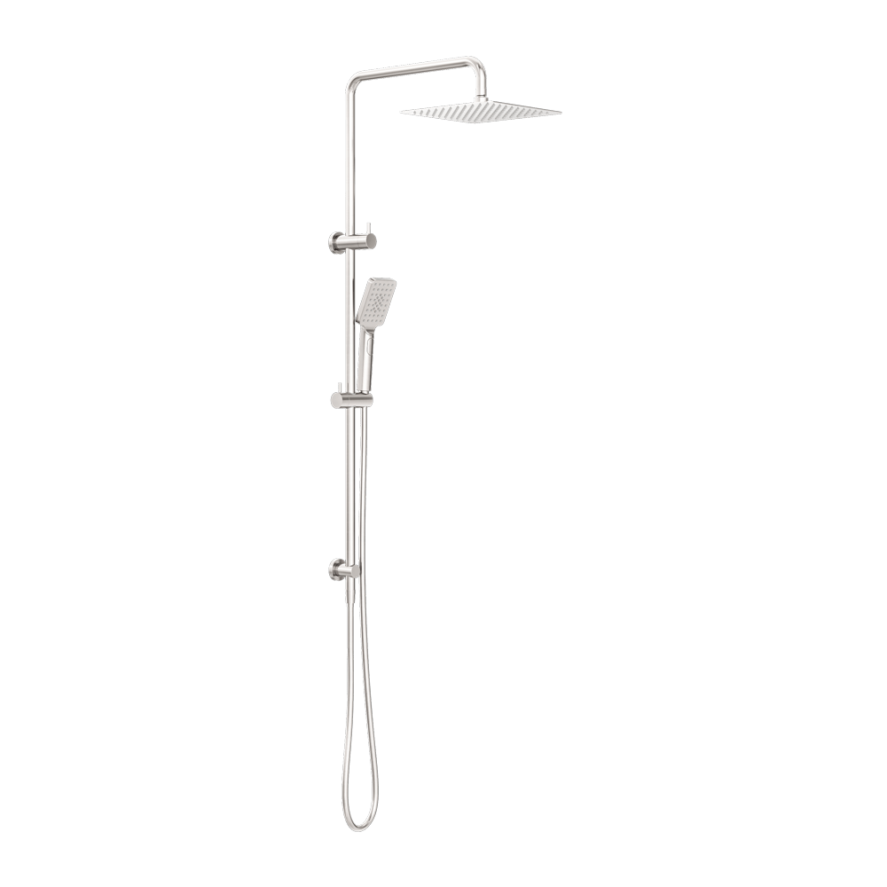 SQUARE Project Twin Shower | Nero - Hera BathwareBrushed Nickel