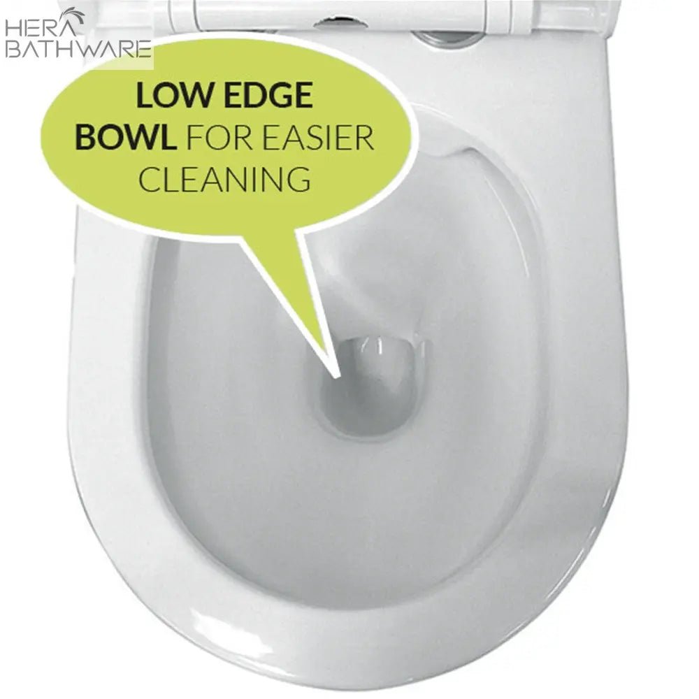 T003D Floor Mount Rimless Pan with Kappa Geberit Cistern - Hera BathwarePan OnlyGloss White