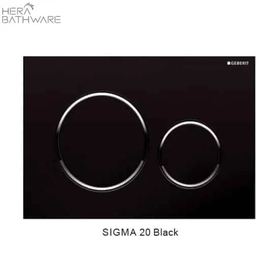 T1003D Floor Mount Rimless Pan with Geberit Cistern - Hera BathwareSigma 20 BlackGloss White
