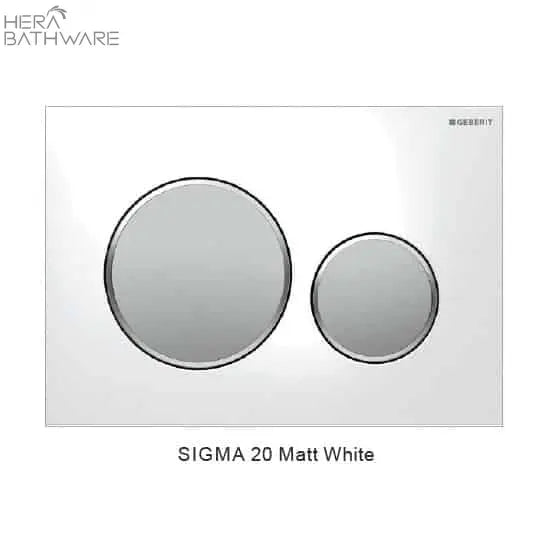 T1003D Floor Mount Rimless Pan with Geberit Cistern - Hera BathwareSigma 20 Matte WhiteGloss White