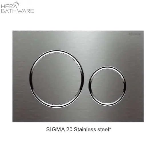 T1003D Floor Mount Rimless Pan with Geberit Cistern - Hera BathwareSigma 20 Stainless steel*Gloss White
