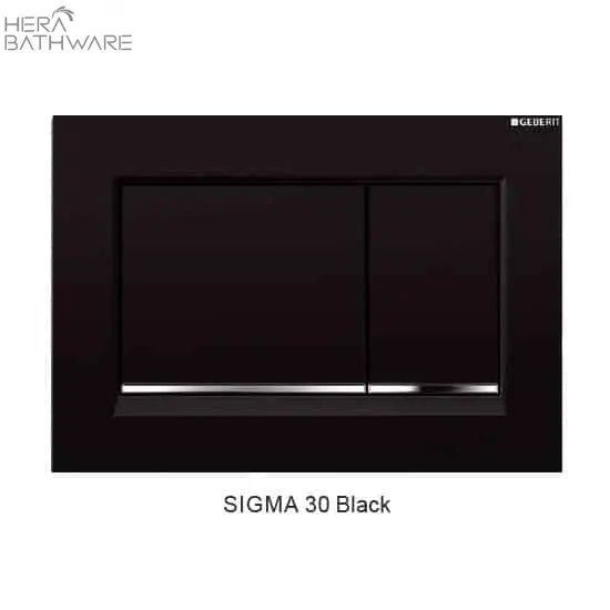 T1003D Floor Mount Rimless Pan with Geberit Cistern - Hera BathwareSigma 30 BlackGloss White