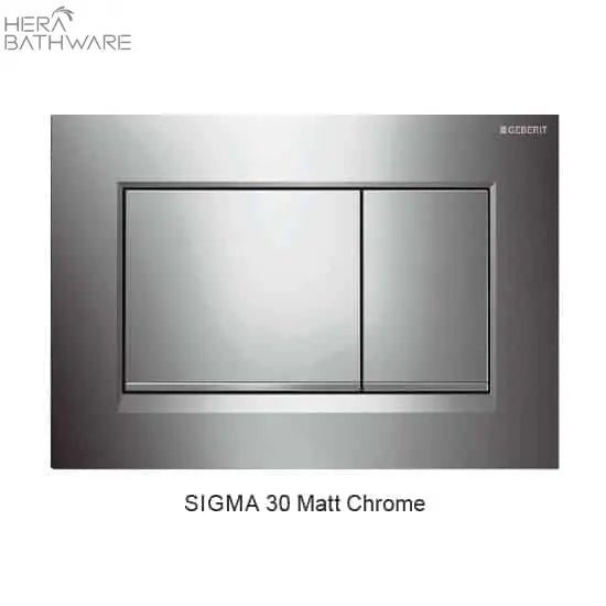 T1003D Floor Mount Rimless Pan with Geberit Cistern - Hera BathwareSigma 30 Matte ChromeGloss White