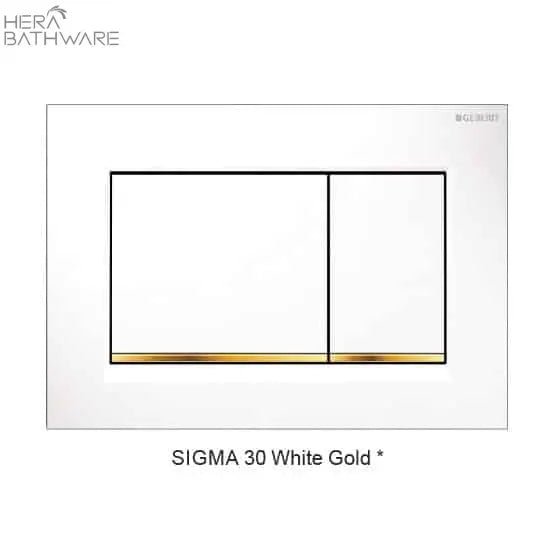 T1003D Floor Mount Rimless Pan with Geberit Cistern - Hera BathwareSigma 30 white * goldGloss White