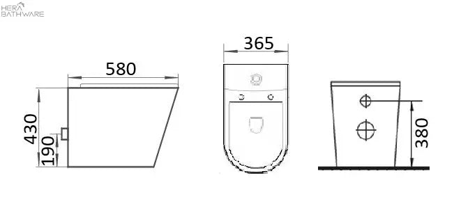 T3380R Floor Mount Rimless Pan - Hera BathwarePan OnlyGloss White