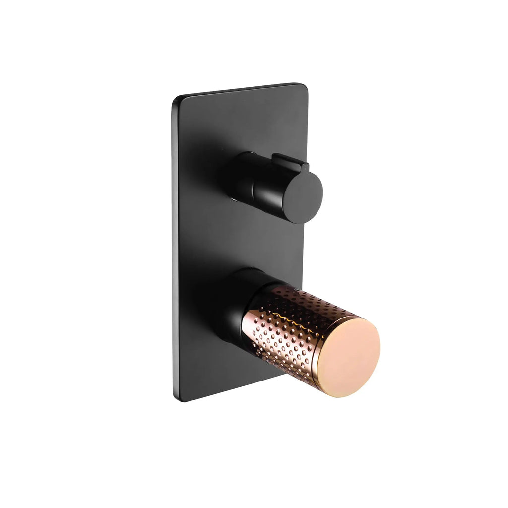 THE GABE Diverter Mixer - Matte Black - Hera BathwareMatte BlackRose Gold Handle