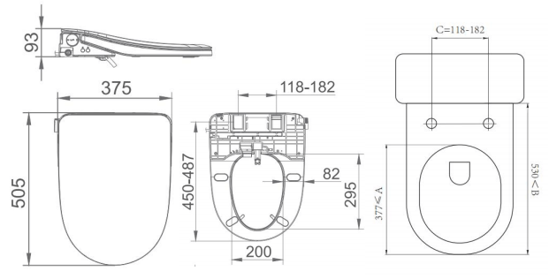 Thea Luxury - Smart Electric Bidet Seat BS36 - L - Hera Bathware