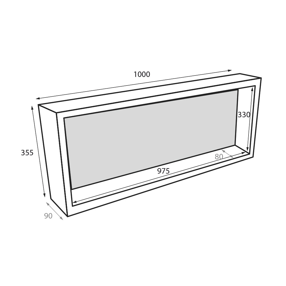 Thermaniche Shower Wall Niche | 90mm Depth - Hera Bathware1000*355mm