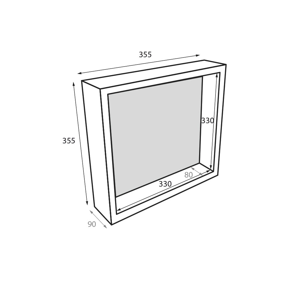Thermaniche Shower Wall Niche | 90mm Depth - Hera Bathware355*355mm
