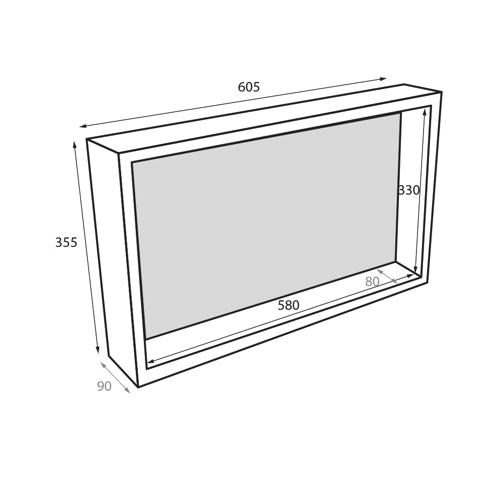 Thermaniche Shower Wall Niche | 90mm Depth - Hera Bathware605*355mm
