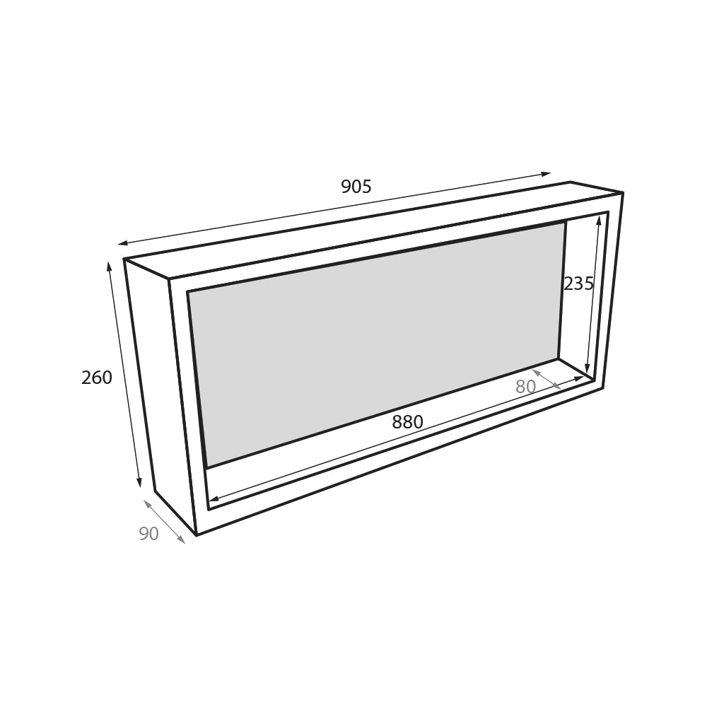 Thermaniche Shower Wall Niche | 90mm Depth - Hera Bathware905*260mm