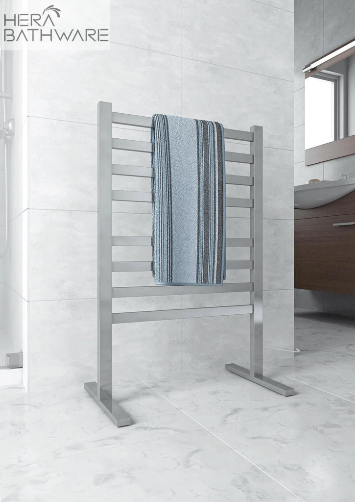 Thermogroup FS55E Straight Flat Free - Standing Heated Towel Rail 590*900*355mm - Hera BathwareStainless Steel