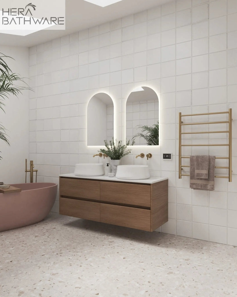 Thermogroup SR44MBB Brushed Brass Round Ladder Heated Towel Rail 600*800*122mm - Hera BathwareBrushed Brass