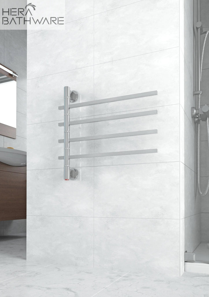 Thermogroup SV35 Straight Square Swivel Heated Towel Rail 600*540*99mm - Hera BathwareStainless Steel