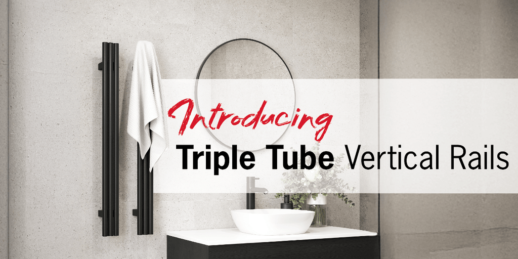 Thermogroup Triple Tube Vertical Single Heated Towel Rail | VW900 - Hera BathwareStainless Steel