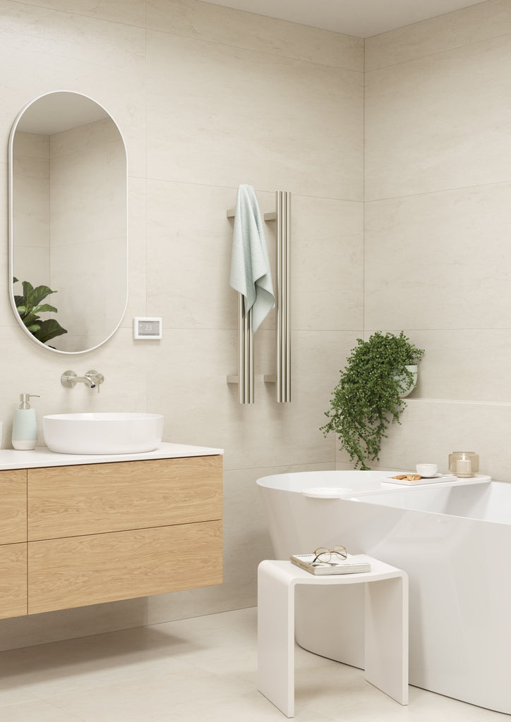 Thermogroup Triple Tube Vertical Single Heated Towel Rail | VW900 - Hera BathwareStainless Steel