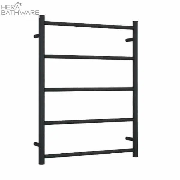 Thermogroup USR54B Matt Black Straight Non - Heated Round Ladder Towel Rail 630*800*122mm - Hera BathwareMatte Black