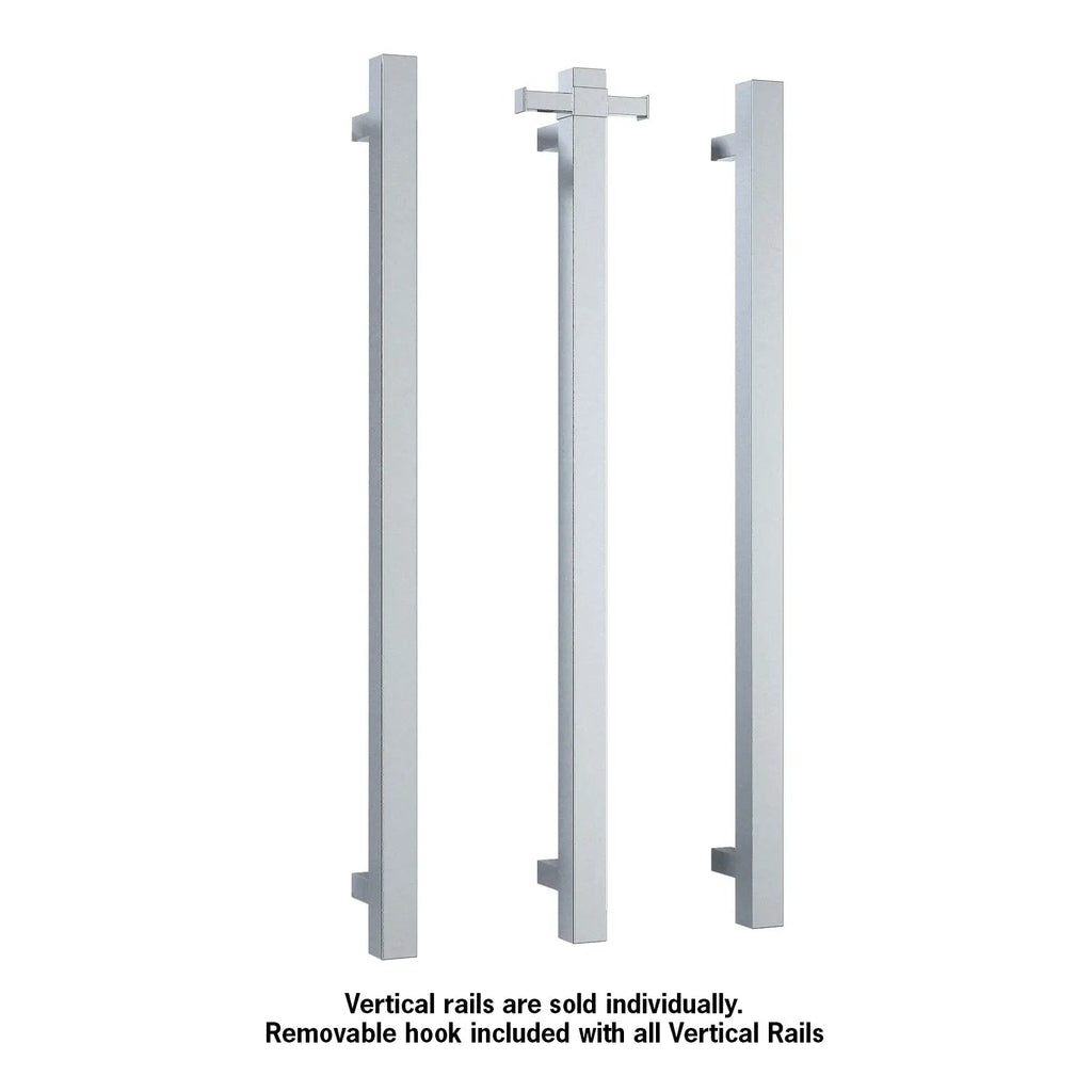Thermogroup VS900SH Square Vertical Single Bar Heated Towel Rail - Hera BathwareChrome