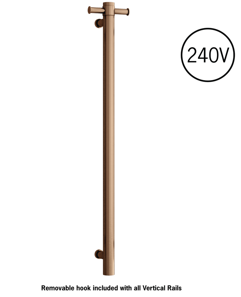 Thermogroup VSH900H Brushed Finish 240Volt Vertical Single Heated Rail - Hera BathwareBrushed Bronze