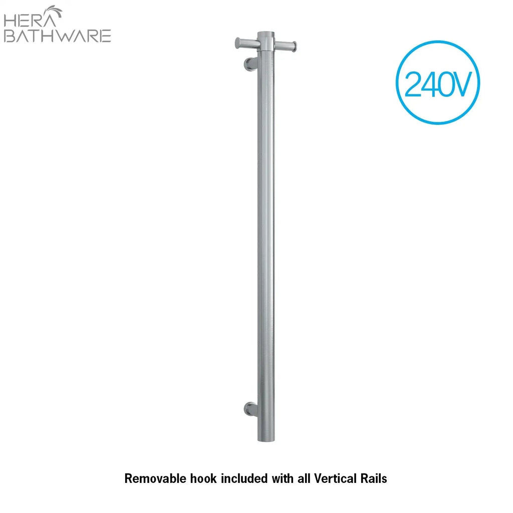 Thermogroup VSH900H Brushed Finish 240Volt Vertical Single Heated Rail - Hera BathwareBrushed Stainless