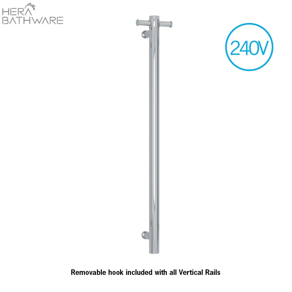 Thermogroup VSH900H Round 240Volt Vertical Single Heated Towel Rail - Hera Bathware