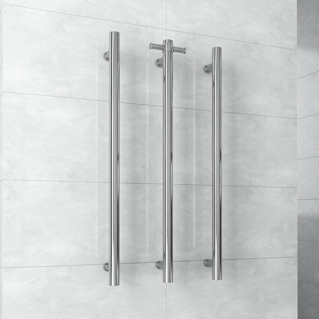 Thermogroup VSH900H Round 240Volt Vertical Single Heated Towel Rail - Hera Bathware