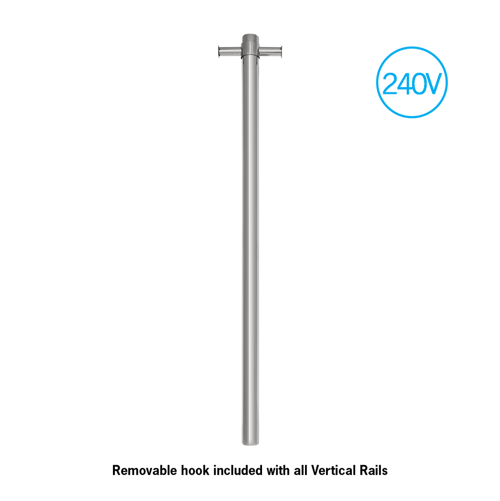 Thermogroup VSH900H Round 240Volt Vertical Single Heated Towel Rail - Hera Bathware