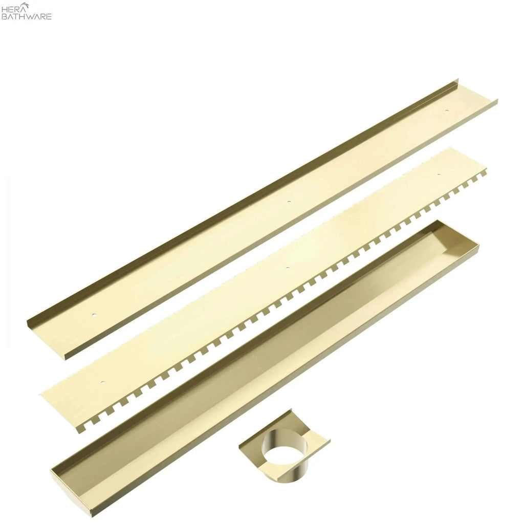 Tile Insert V Channel Floor Grate 50/89mm Outlet - Hera Bathware89mmBrushed Bronze
