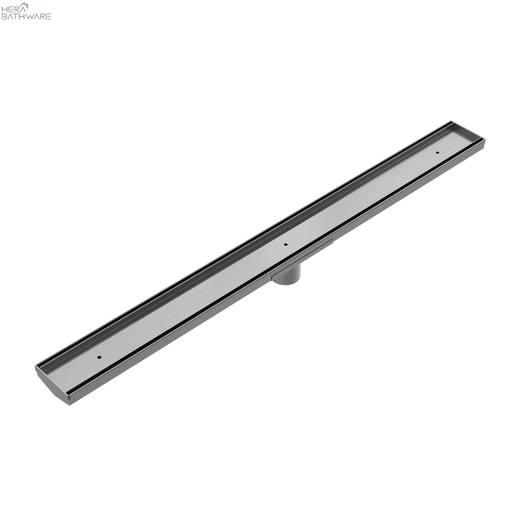 Tile Insert V Channel Floor Grate 50/89mm Outlet - Hera Bathware50mmGun Metal