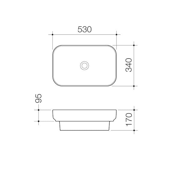 Caroma - TRIBUTE Rectangle 530 Inset Basin - 876900W – Hera Bathware