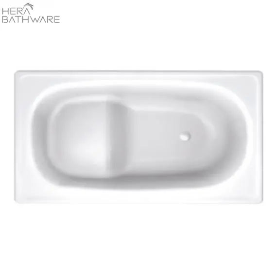 Ultra Compact Shower Bath With Seat 1050mm Enamelled Steel - Hera Bathware