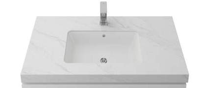 Undermount Ceramic Allure Matte Round Basin with Silksurface Stone Top | Timberline - Hera Bathware600mmFreedom Silksurface 60mm