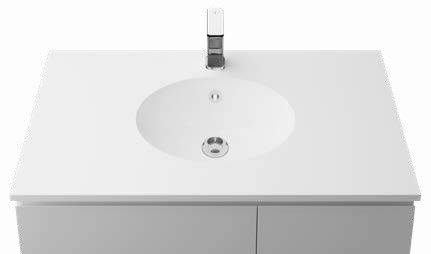Undermount Minieral Composite Basins with Silksurface Stone Top| Timberline - Hera Bathware600mmSilksurface 20mm Slab