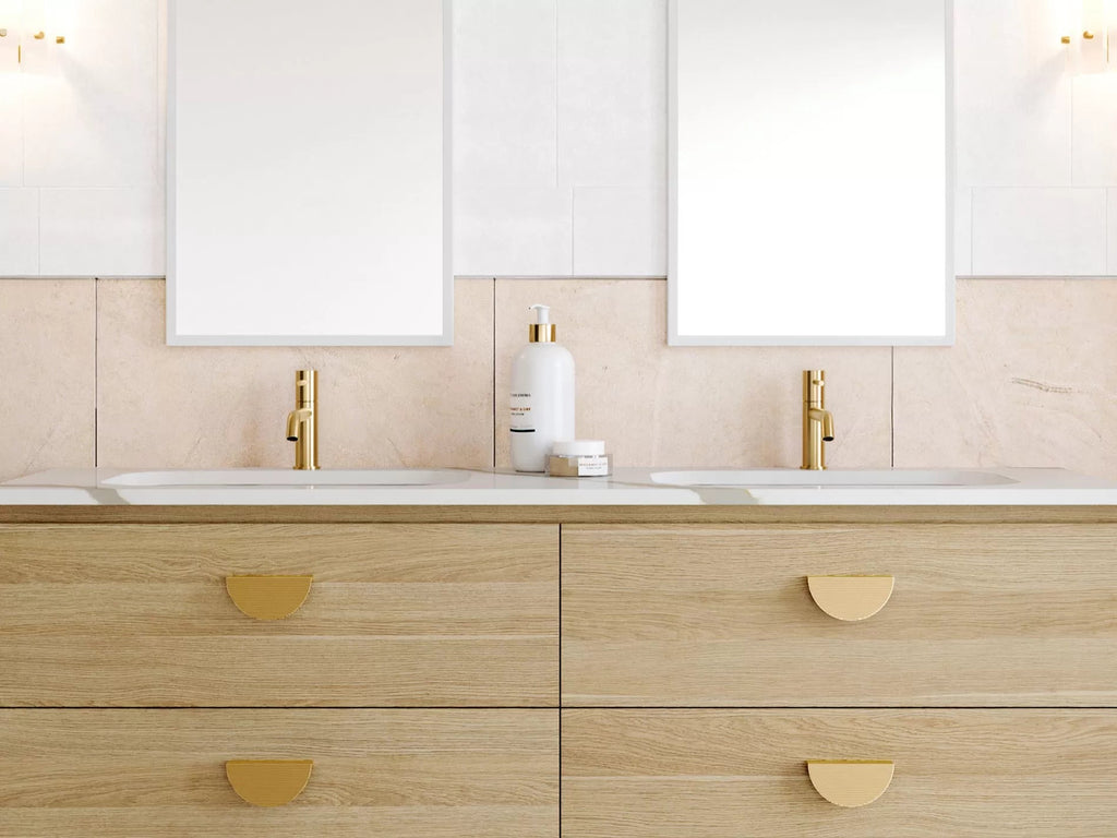 Undermount Minieral Composite Basins with Silksurface Stone Top| Timberline - Hera Bathware600mmSilksurface 20mm Slab