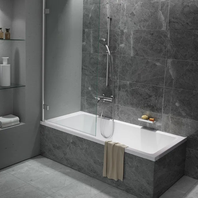 Urban Bath Panel 900mm | 1600mm High | Oceano - Hera Bathware X Oceano URBS900C | Chrome