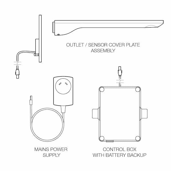 URBANE II Sensor 180mm Wall outlet tap - Trim Kit | Caroma - Hera Bathware X Caroma 99676GM6A | Gun Metal