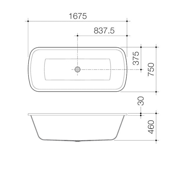 URBANE Island Drop in Bath 1675mm | Caroma - Hera Bathware X Caroma UR7ISW | 1700mmGloss White