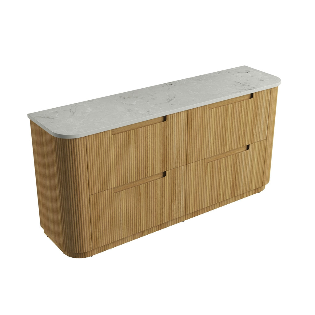 Varcelli Floor Standing Vanity 750 - 1800mm - Hera Bathware X Aulic CA58 - 1800D - ST86FT | 1800mmCabinet + Alpine Grey Flat Stone Top
