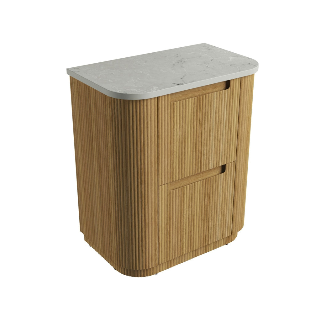 Varcelli Floor Standing Vanity 750 - 1800mm - Hera Bathware X Aulic CA58 - 750 - ST86FT | 750mmCabinet + Alpine Grey Flat Stone Top