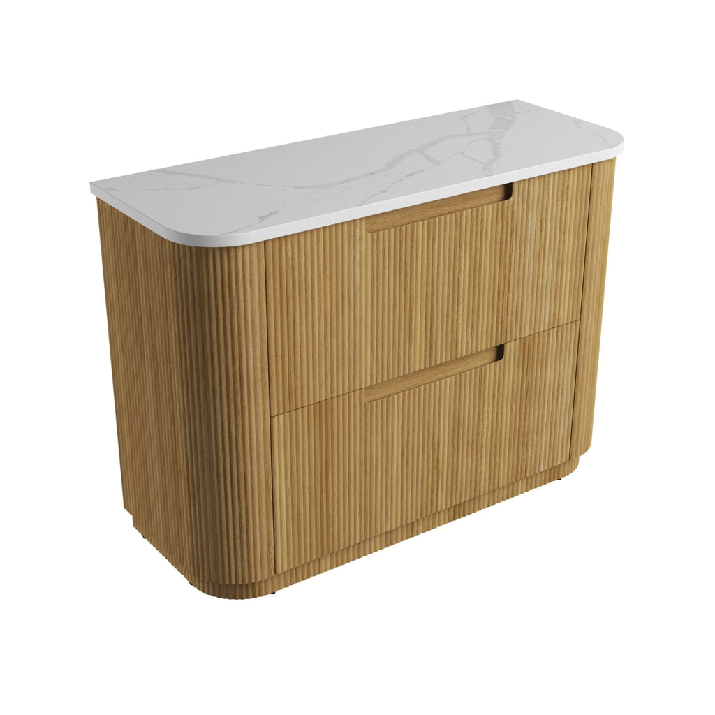 Varcelli Floor Standing Vanity 750 - 1800mm - Hera Bathware X Aulic CA58 - 1200 - ST66FT | 1200mmCabinet + Palis White Flat Stone Top