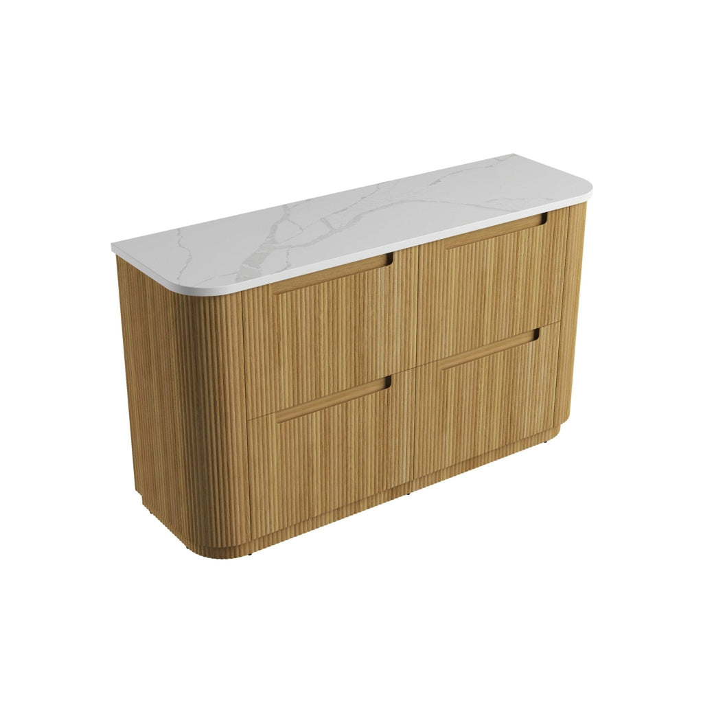 Varcelli Floor Standing Vanity 750 - 1800mm - Hera Bathware X Aulic CA58 - 1500 - ST66FT | 1500mmCabinet + Palis White Flat Stone Top