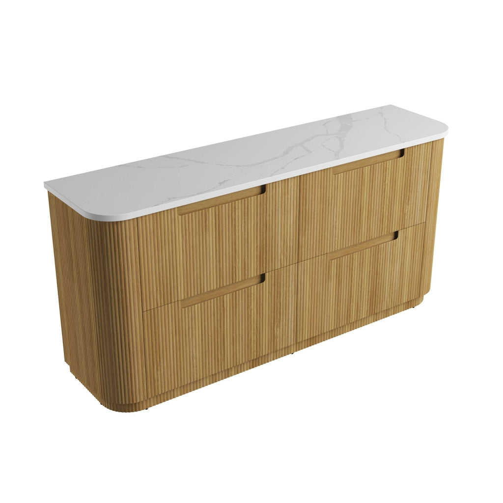 Varcelli Floor Standing Vanity 750 - 1800mm - Hera Bathware X Aulic CA58 - 1800D - ST66FT | 1800mmCabinet + Palis White Flat Stone Top