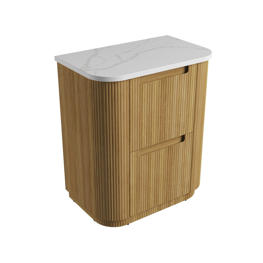 Varcelli Floor Standing Vanity 750 - 1800mm - Hera Bathware X Aulic CA58 - 750 - ST66FT | 750mmCabinet + Palis White Flat Stone Top