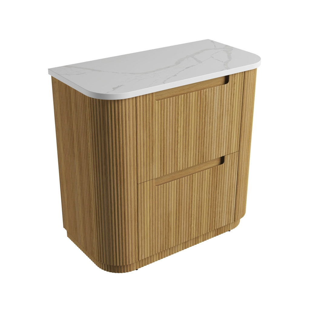 Varcelli Floor Standing Vanity 750 - 1800mm - Hera Bathware X Aulic CA58 - 900 - ST66FT | 900mmCabinet + Palis White Flat Stone Top
