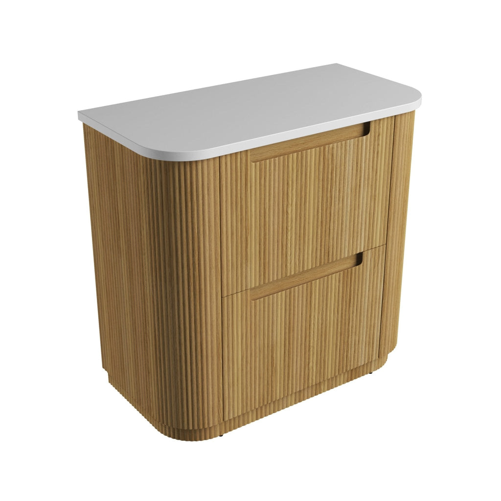 Varcelli Floor Standing Vanity 750 - 1800mm - Hera Bathware X Aulic CA58 - 900 - ST56FT | 900mmCabinet + Pure White Flat Stone Top